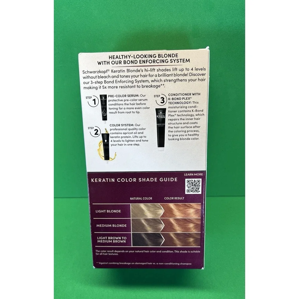 Schwarzkopf Keratin‎ Color Permanent Hair Dye 11.7 Apricot Blonde - New In Box